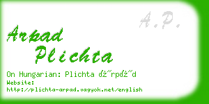 arpad plichta business card